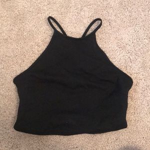 Forever 21 Crop Top Black Festival Bohemian Hip